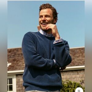 NWT Carrington Garment Dyed Crew Sweater ribbed cuffs crew neck Size S Blue